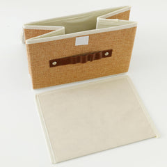 Kuber Industries Pack of 2 Large Storage Box With Lid|Foldable Toys Storage Bin|Wardrobe Organizer For clothes|Front Handle & Sturdy (Khadi)