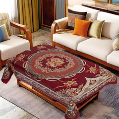 Kuber Industries Center Table Cover|Luxurious Designer Flower Pattern PVC Tablecloth|Slip Resistant Protector Table Top Cover, 40x60 Inch (Maroon)