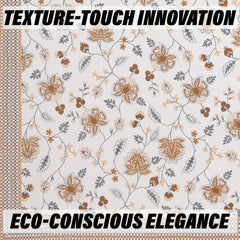 Heart Home Double Bedsheet with 2 Pillow Covers | 186 TC Premium Cotton Bedsheet for Double Bed | Bedsheet for Living Room-Home & Hotels | Embroidery Flower Zig-Zag | 100x108 Inch | Brown