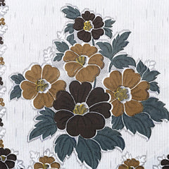 Kuber Industries Flower Cotton 7 Piece 5 Seater Sofa Cover with Center Table Cover (Brown) - CTKTC022293