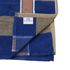 Heart Home Luxurious, Soft, Cotton Towel (30"x60", Blue & Brown, 2 Pieces)-HHEART16058