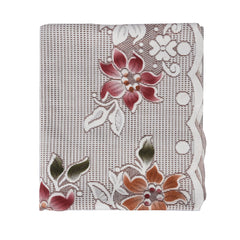 Heart Home Table Cover | Tabletop Cover | Table Cover | Table Linen Cover | Table Cloth Cover | Table Cover for Kitchen Table for Hall D�cor | Side Flower-Design | 45x70 Inch | Brown
