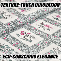 Kuber Industries Double Bedsheet with 2 Pillow Covers | 160 TC Premium Cotton Bedsheet for Double Bed | Bedsheet for Living Room-Home & Hotels | Dezier Check Flower | 90x108 Inch | Mint Green