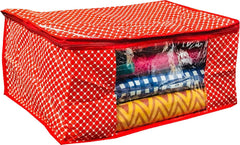 Kuber Industries 12 Piece Cotton Saree Cover, Red