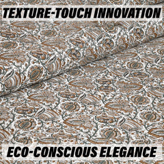 Kuber Industries Double Bedsheet with 2 Pillow Covers | 160 TC Premium Cotton Bedsheet for Double Bed | Bedsheet for Living Room-Home & Hotels | Dezier Bell Print | 90x108 Inch | Beige