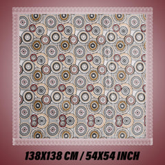 Heart Home Table Cover | PVC Dining Table Cover | Table Cloth | Center Table Cover | Table Cover for Kitchen Table | Rangoli Table Cover for Hall Décor | 54 Inch | White