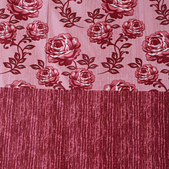 Kuber Industries Rose Design 1 Piece Polyester Eyelet Door Curtain 7 Feet (Pink)-Ctktc30097