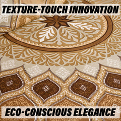 Heart Home Double Bedsheet with 2 Pillow Covers | 160 TC Premium Cotton Bedsheet for Double Bed | Bedsheet for Living Room-Home & Hotels | Kaleen Leaf Flower | 100x108 Inch | Brown