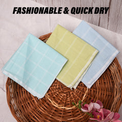 Kuber Industries Handkerchief | Cotton Handkerchief for women | Women’s Vintage Hanky | Women's Handkerchiefs | Ladies Rumal Hankies | Light Check | 6 Piece Set | Multi