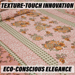 Heart Home Double Bedsheet with 2 Pillow Covers | 160 TC Premium Cotton Bedsheet for Double Bed | Bedsheet for Living Room-Home & Hotels | Spain Flower Lining | 100x108 Inch | Pink