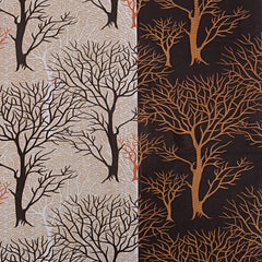 Kuber Industries Tree Design 1 Piece Polyester Eyelet Door Curtain 7 Feet (Brown)-CTKTC14171
