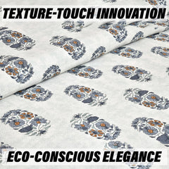 Heart Home Double Bedsheet with 2 Pillow Covers | 160 TC Premium Cotton Bedsheet for Double Bed | Bedsheet for Living Room-Home & Hotels | Dezier Flower Boota | 90x108 Inch | Blue