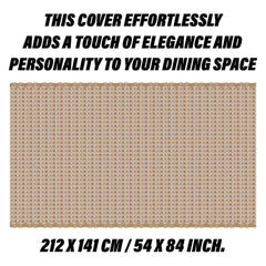 Heart Home Table Cover | Polyvinyl Dining Table Cloth Cover | Center Table Cover | Table Cover for Kitchen Table | Embossed Flower Table Cover for Hall Décor | 54x84 Inch | Golden