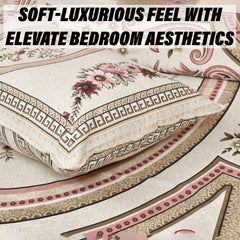 Kuber Industries Double Bedsheet with 2 Pillow Covers | 160 TC Premium Cotton Bedsheet for Double Bed | Bedsheet for Living Room-Home & Hotels | Kaleen Flower | 100x108 Inch | Pink