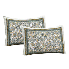 Kuber Industries Double Bedsheet with 2 Pillow Covers | 160 TC Premium Cotton Bedsheet for Double Bed | Bedsheet for Living Room-Home & Hotels | Dezier Bell Print | 90x108 Inch | Green