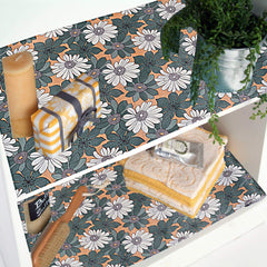 Kuber Industries Floral Design PVC Wardrobe Kitchen Drawer Shelf Mat 10 Mtr Roll (Green)-CTKTC30431