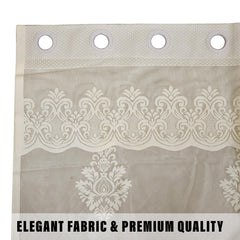 Heart Home Door Curtain|Darkening Door Curtains|Premium Drapes for Bedroom|Sheer Curtain with 8 Rings|Parda for Living Room|Net Frill Door Curtain|7 Ft|SY15ZZ|Cream