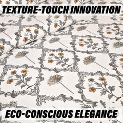 Kuber Industries Dohar Set | 1 Piece Double Bedsheet with 2 Pillow Cover & Dohar Combo Set | Bedsheet & AC Blanket Set for Bedroom | Comforter | Quilt | Pushpa Flower Star | Set of 4 | Gray