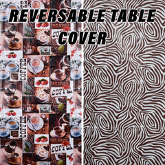 Heart Home Table Cover | Dining Table Cover | Center Table Cover | Reversable Table Cover for Kitchen Table | Coffee Cup Table Cover for Hall Décor | 54x54 Inch | Brown