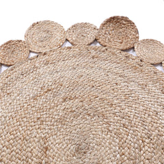 Heart Home Hand Woven Carpet Rugs|Natural Braided Jute Door mat|Multi Round Circle Mat for Bedroom,Living Room,Dining Room,Yoga,92x92 cm,(Brown)