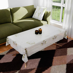 Heart Home Center Table Cover | PVC Table Cloth Cover | 4 Seater Table Cloth | Flower Almond Table Cover | Table Protector | Table Cover for Center Table | 40x60 Inch | Green
