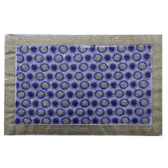 Heart Home Embroidery Design PVC 6 Piece Reversible Dining Table Placemat Set (Blue) - CTHH7466