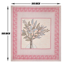 Heart Home Double Bedsheet with 2 Pillow Covers | 160 TC Premium Cotton Bedsheet for Double Bed | Bedsheet for Living Room-Home & Hotels | Photo Frame Tree | 100x108 Inch | Pink