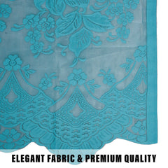 Heart Home Door Curtain|Darkening Door Curtains|Premium Drapes for Bedroom|Sheer Curtain with 8 Rings|Parda for Living Room|Net Frill Door Curtain|7 Ft|SY27|Green