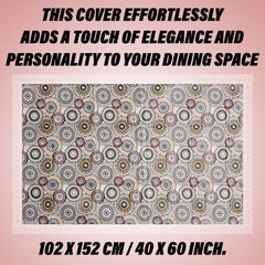 Kuber Industries Center Table Cover | PVC Table Cloth Cover | 4 Seater Table Cloth | Rangoli Table Cover | Table Protector | Table Cover for Center Table | 40x60 Inch | CTC | White