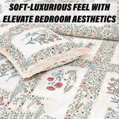 Heart Home Double Bedsheet with 2 Pillow Covers | 160 TC Premium Cotton Bedsheet for Double Bed | Bedsheet for Living Room-Home & Hotels | Dezier Check Flower | 90x108 Inch | Beige