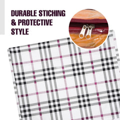 Heart Home Saree Cover | Clothes Storage Bag | Storage Organizer Bag | Zip Closure Saree Cover | Side Transparent Wardrobe Organizer | Check-Design | 6 Inch | Cream