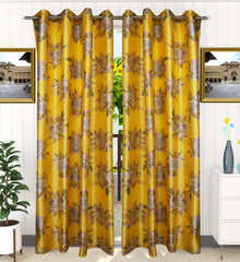 Kuber Industries 1 Piece Polyester 7 Feet Eyelet Door Curtain (Gold) -Ctktc12911