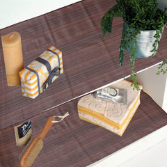 Kuber Industries Lining Design Wardrobe Kitchen Drawer Cupboard Cabinet Shelf Mat|Water Proof DustProof||5 MTR Roll|Size 500 x 45 CM (Dark Brown) - CTKTC040177, Standard,Polyvinyl Chloride