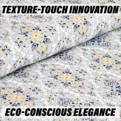 Heart Home Double Bedsheet with 2 Pillow Covers | 160 TC Premium Cotton Bedsheet for Double Bed | Bedsheet for Living Room-Home & Hotels | Dezier Carpet Print | 90x108 Inch | Blue