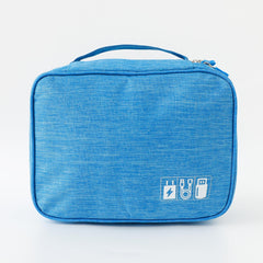 Homestic Travel Organizer For Electronic Accessories|Multipurpose Pouch|Adapter, Cable, Gadget Organizer|Two Comparment With Zipper|Great For Traveling (Blue)