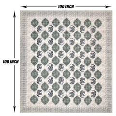 Kuber Industries Double Bedsheet with 2 Pillow Covers | 186 TC Premium Cotton Bedsheet for Double Bed | Bedsheet for Living Room-Home & Hotels | Embroidery Elephant | 100x108 Inch | Gray