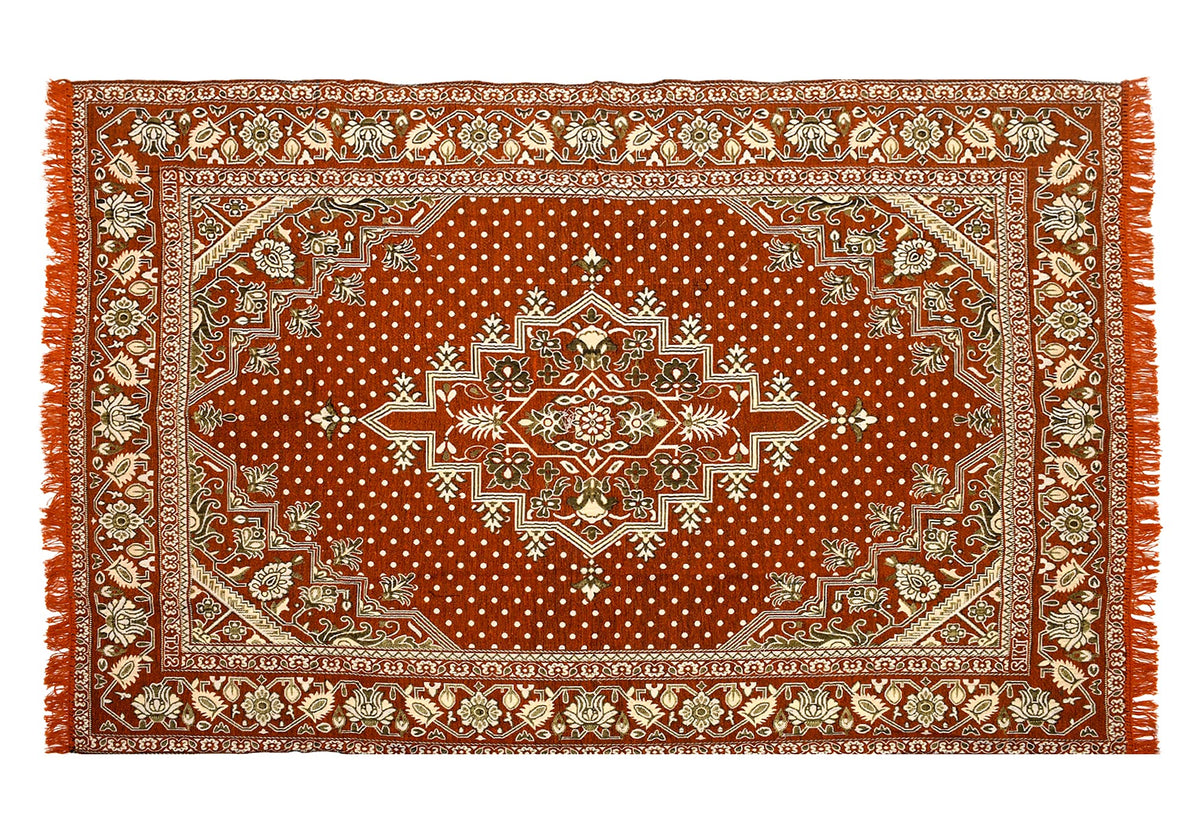 Kuber Industries 5 x 7 Feet Superfine Velvet Carpet|Rug|Living Room|Bedroom|Hall (Orange), Standard (HS_37_KUBMART020193)