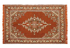 Kuber Industries 5 x 7 Feet Superfine Velvet Carpet|Rug|Living Room|Bedroom|Hall (Orange), Standard (HS_37_KUBMART020193)