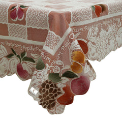 Kuber Industries Fruit Print Cotton 4 Seater Rectangular Dining Table Cover, Maroon-Kubmart11609, Standard