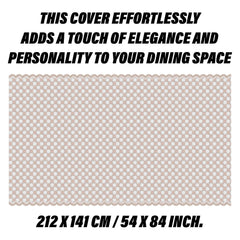 Heart Home Table Cover | Polyvinyl Dining Table Cloth Cover | Center Table Cover | Table Cover for Kitchen Table | Flower Maiva Table Cover for Hall Décor | 54x84 Inch | Brown