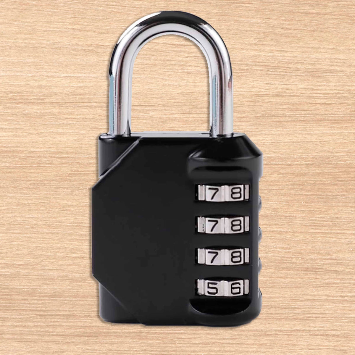 Kuber Industries 4 Digit Combination Lock | Travel Lock for Briefcase | Number Lock | Padlock for Luggage | Travelling Locks for Suitcase | Gym Lock | 8023ABK | Black