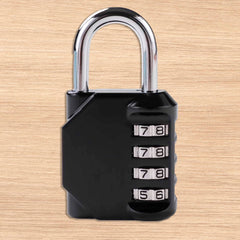Kuber Industries 4 Digit Combination Lock | Travel Lock for Briefcase | Number Lock | Padlock for Luggage | Travelling Locks for Suitcase | Gym Lock | 8023ABK | Black