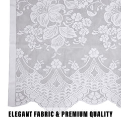 Heart Home Door Curtain|Darkening Door Curtains|Premium Drapes for Bedroom|Sheer Curtain with 8 Rings|Parda for Living Room|Net Frill Door Curtain|7 Ft|SY27|White