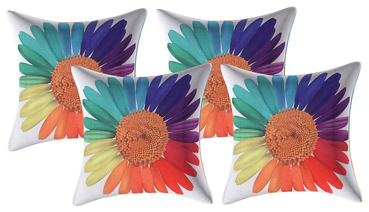 Kuber Industries Cotton 4 Pieces Cushion Cover Set (White) -CTKTC8888