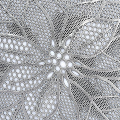 Kuber Industries Flower Design Dining Table Mats 4 Pieces | Anti Slip & Heat Resistant Mats for Dining Table | Smooth Surface Food Plate Pads for Dinner | PVC Bed Side Table Mats for Bedroom (Silver)