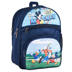 Heart Home Disney Hey Mickey School Bags | Kids School Bags | Student Bookbag | Travel Backpack | School Bag for Girls & Boys | School Bag with 4 Compartments | Navy Blue