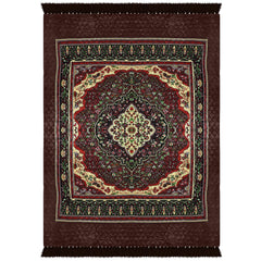 Heart Home Carpet|Velvet Carpet-Rug for Home Décor|Carpet Rug for Bedroom|Printed Carpet for Living Room|Prayer-Yoga Mat|Carpet for Hall|6.5x7.5 Ft|Brown
