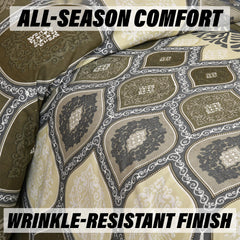 Kuber Industries Double Bedsheet with 2 Pillow Covers | 160 TC Premium Cotton Bedsheet for Double Bed | Bedsheet for Living Room-Home & Hotels | Kaleen Leaf Flower | 100x108 Inch | Green