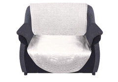 Kuber Industries Flower Design Shining Cotton 7 Piece 5 Seater Sofa Cover with Center Table Cover (Cream) CTKTC34057