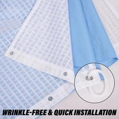 Kuber industries AC Curtain | PVC Hospital Bed Curtain | Curtains for Hospital | Curtain for Bathroom | Window Blackout Curtain | Shower Curtain with 8 Rings | 7 Feet | Blue